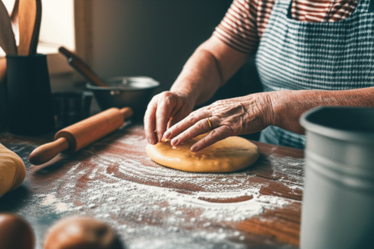 Receitas de Família: Tradição e História Mãos preparando receita de família, transmitindo tradição